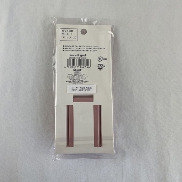 Sanrio Hello Kitty Paper Clip Set w/Container Pastel Kawaii Smoky Pink NEW - Picture 2 of 5